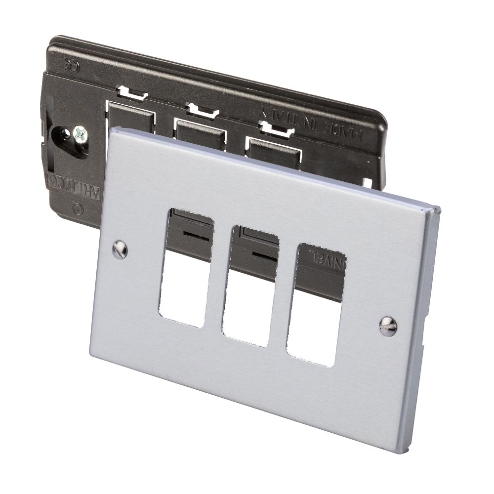 Placca in alluminio 3 fori con supporto