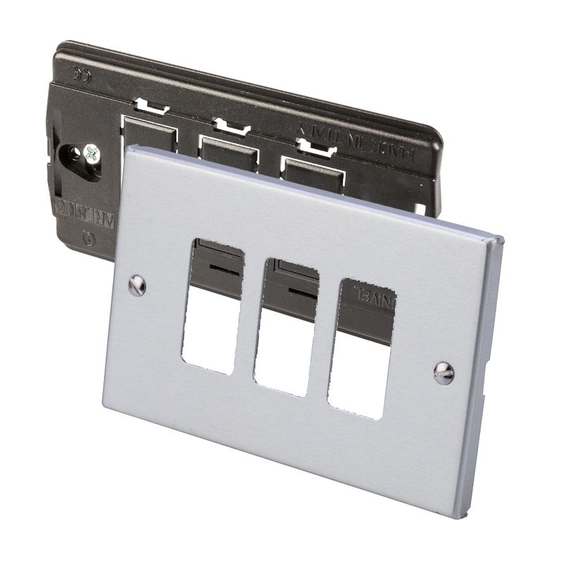 Placca in alluminio 3 fori con supporto
