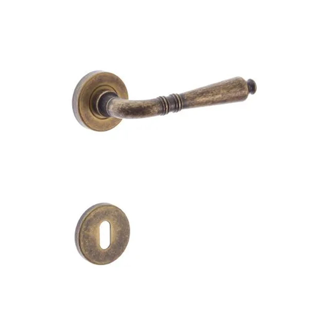 Maniglia Mod.dieci anticata con rosette