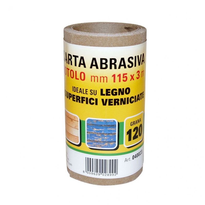 Carta abrasiva multiuso 115mm 3mt Grana 120