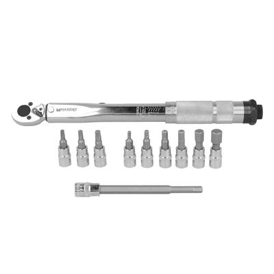 Chiave Dinamometrica 1/4" con Serraggio da 5-25 Nm con accessori