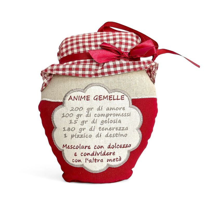 Cuscino barattolo ricetta del cuore Cuscino barattolo ricetta del cuore