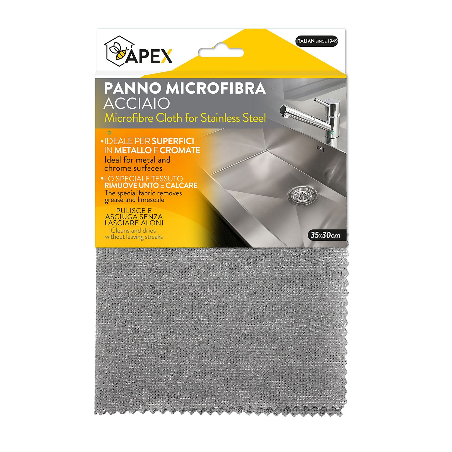 Panno acciaio microfibra