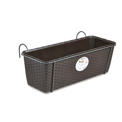 Balconetta "Natural" rattan con supporto 50x18cm Moka