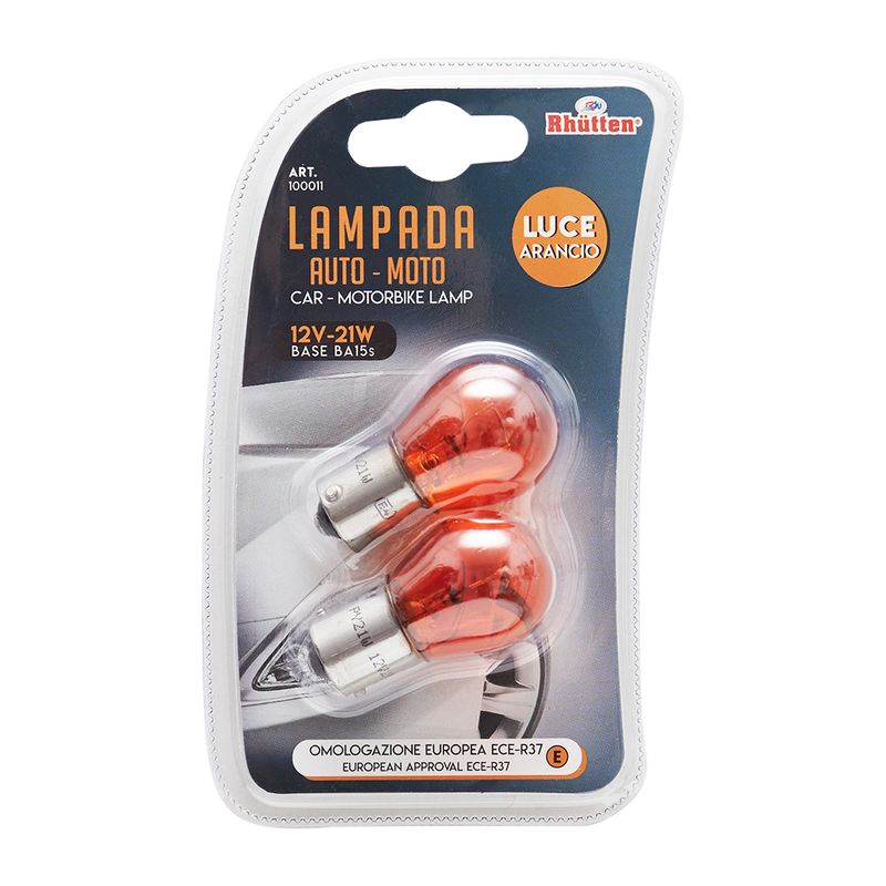 Set 2 lampadine filamenti 12V 21W BA15S