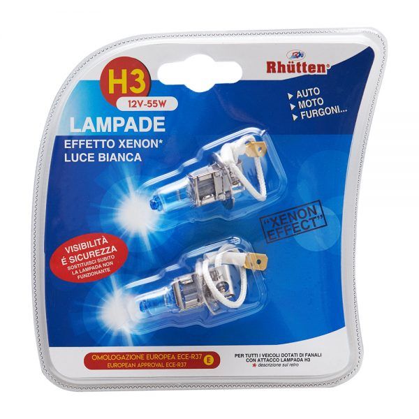 Set 2 lampadine H3 effetto xenon 12V 55W