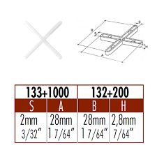 Distanziatori a croce per piastrelle 2mm (cf.1000pz)