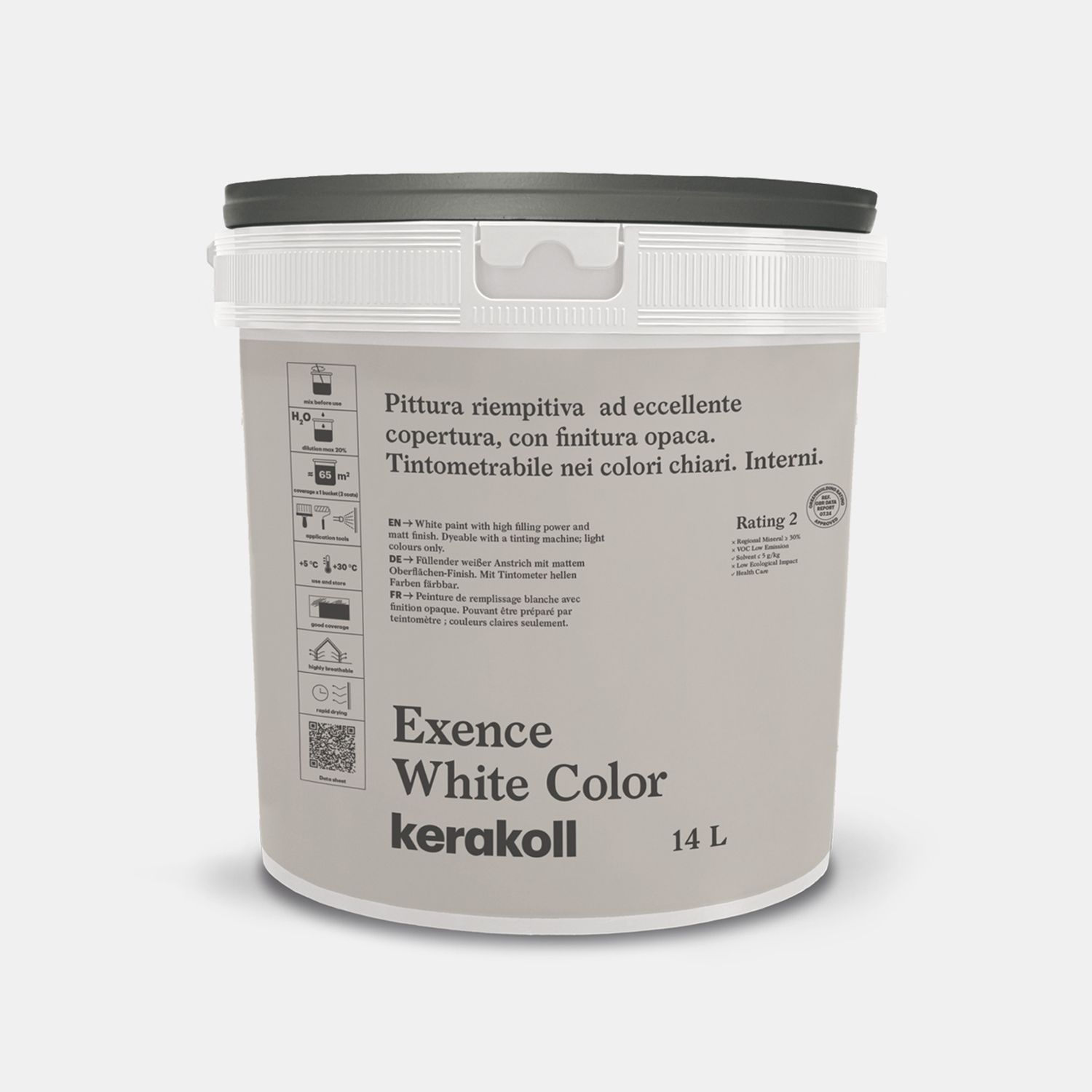 Pittura alta copertura Exence White Color 14Litri
