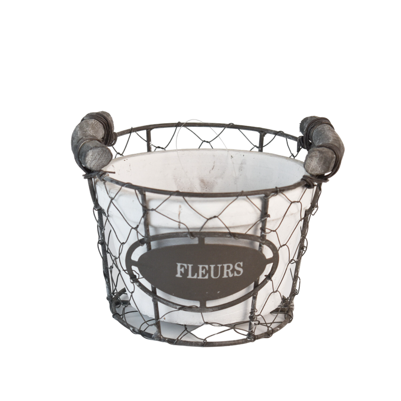 Portavaso singolo Fleurs con cestino