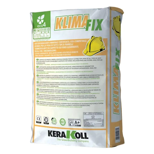Adesivo e rasante per pannelli termoisolante Kerakoll Klima Fix 25Kg Grigio