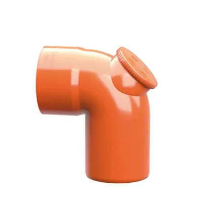 Curva pvc arancio C/ISPEZ. C/TAPPO 87° ø   80mm