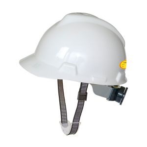 Elmetto con sottogola bianco