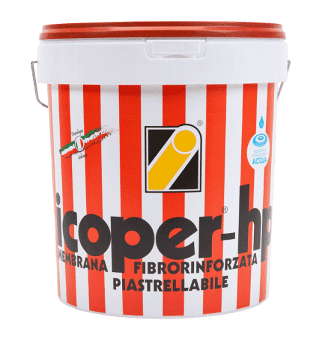 Membrana fibrorinforzata piastrellabile Icoper-Hp 20Kg Rosso
