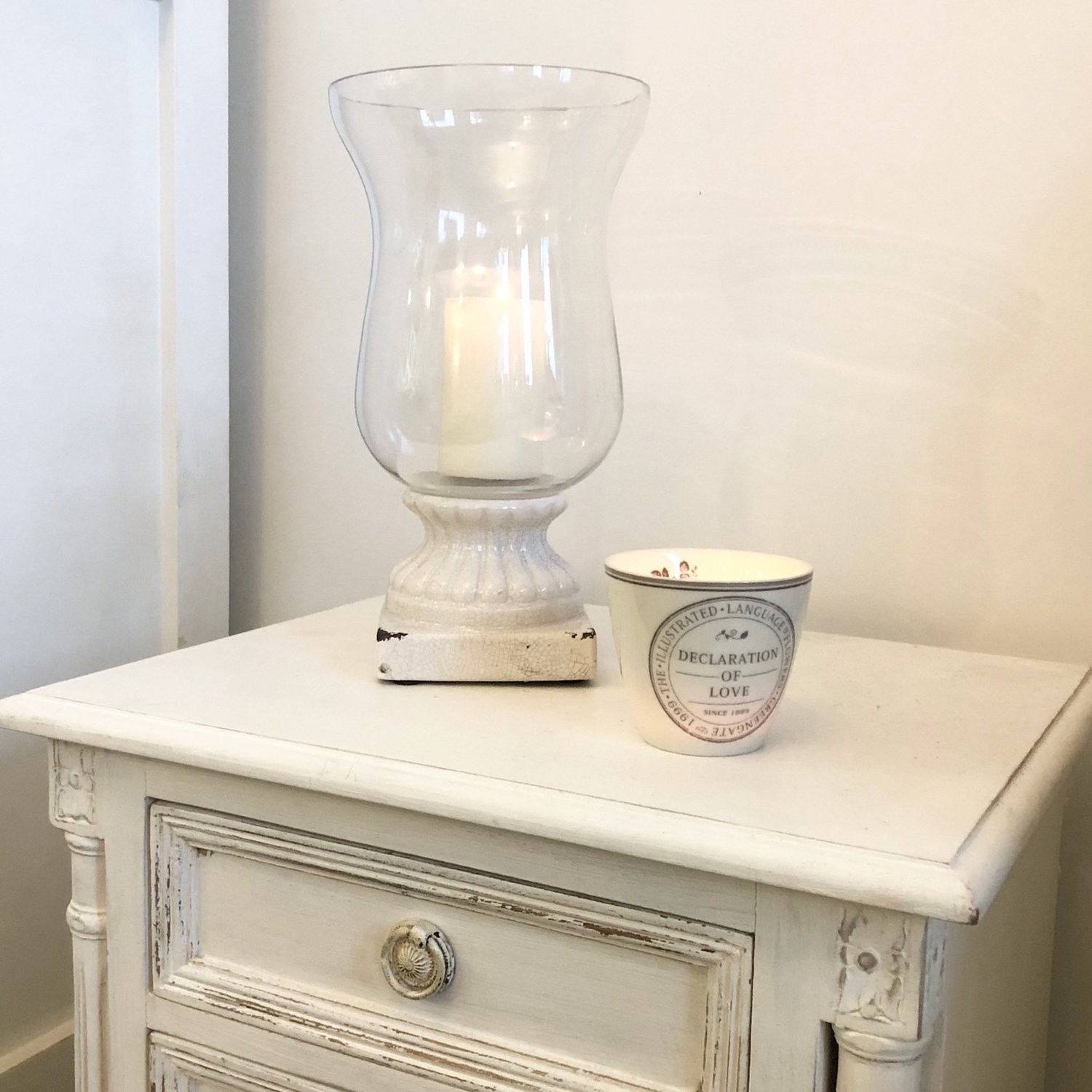 Hurricane Lamp Ceramic /& Glass