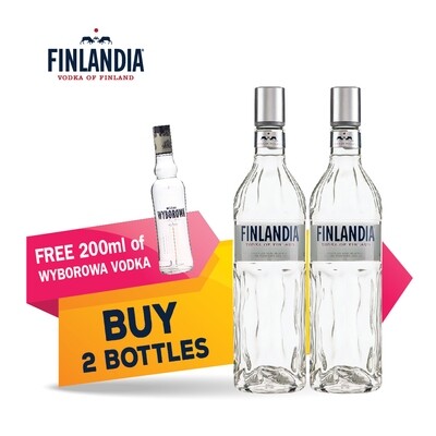 (Free Wyborowa Vodka) Finlandia Vodka Twin Pack