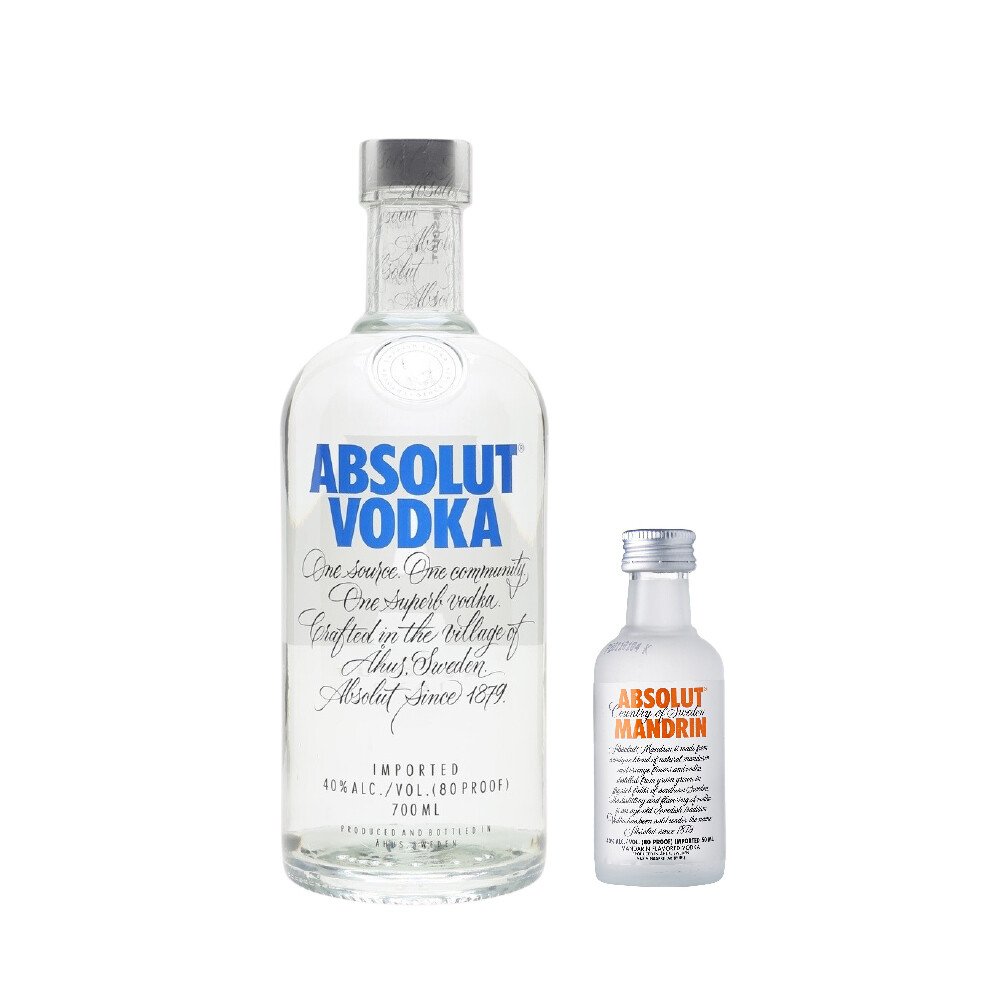 (Free Absolut 'Mandrin' Vodka 50ml Miniature) Absolut Vodka
