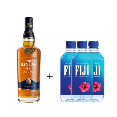 (Free 3 Fiji Water) The Glenlivet '18 Years Old' Single Malt Scotch Whisky