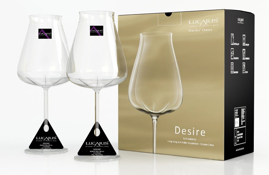Lucaris 'Desire' Robust Red Crystal Glasses (Set of 2)
