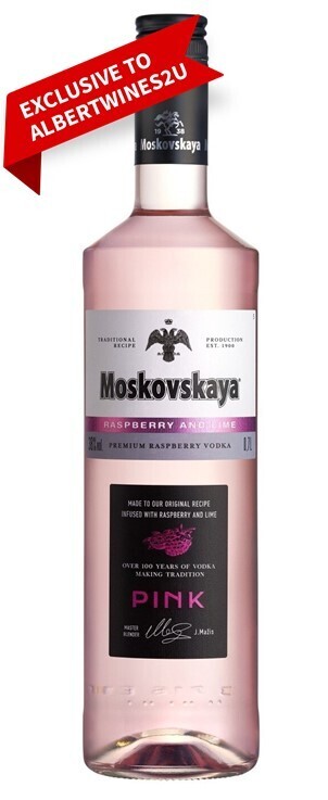 Moskovskaya 'Raspberry and Lime’ Pink Vodka
