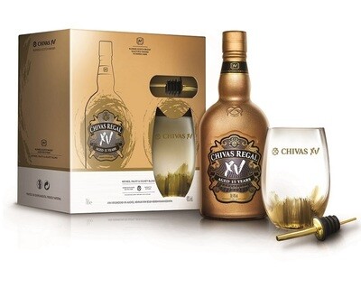Chivas Regal 'XV - 15 Years Old' Scotch Whisky (Limited Edition Gift Pack with Tumbler & Pourer)