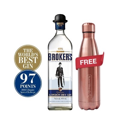 (Free Rose Gold Tumbler) Broker's London Dry Gin