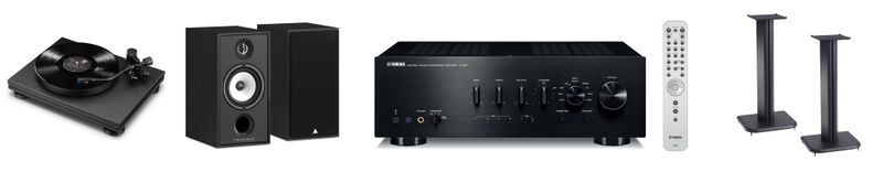 Bundled System #5: Yamaha A-S801 Amplifier, Cambridge Audio MXN10 Network Player, Triangle Borea-BR04 Speaker, Music Hall Stealth Turntable, Sanus BF24B Stands