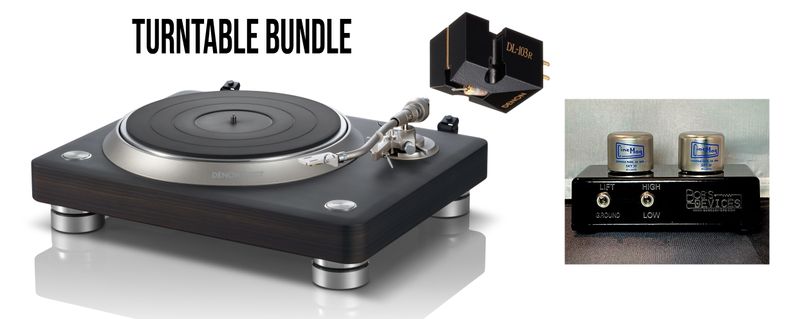 Turntable Bundle: Denon DP-3000NE Direct Drive Turntable + Denon DL-103R Moving Coil Phono Cartridge + Bob's Devices Sky Step Up Transformer