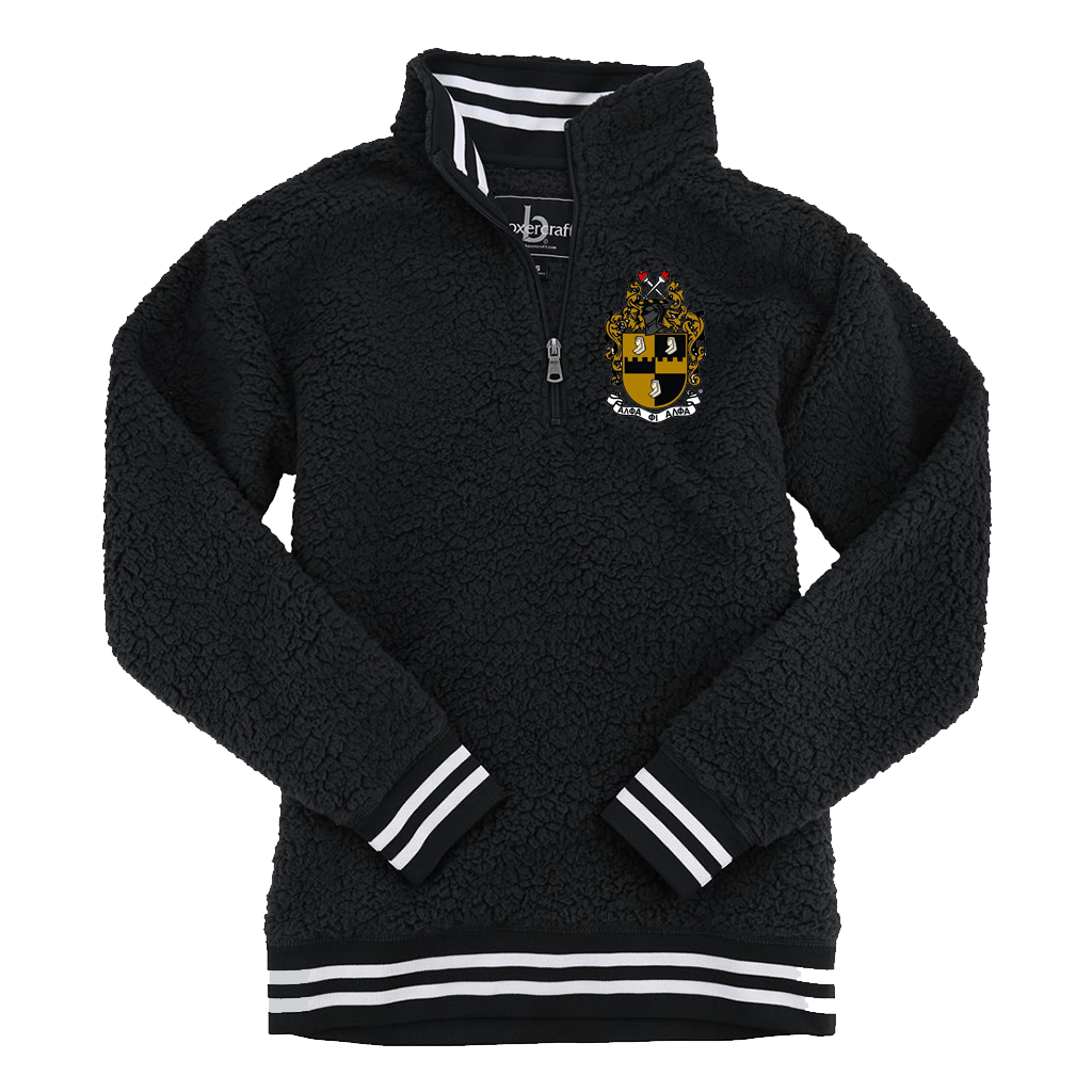 Alpha Phi Alpha Embroidered Sherpa Fleece Quarter-Zip Sweater