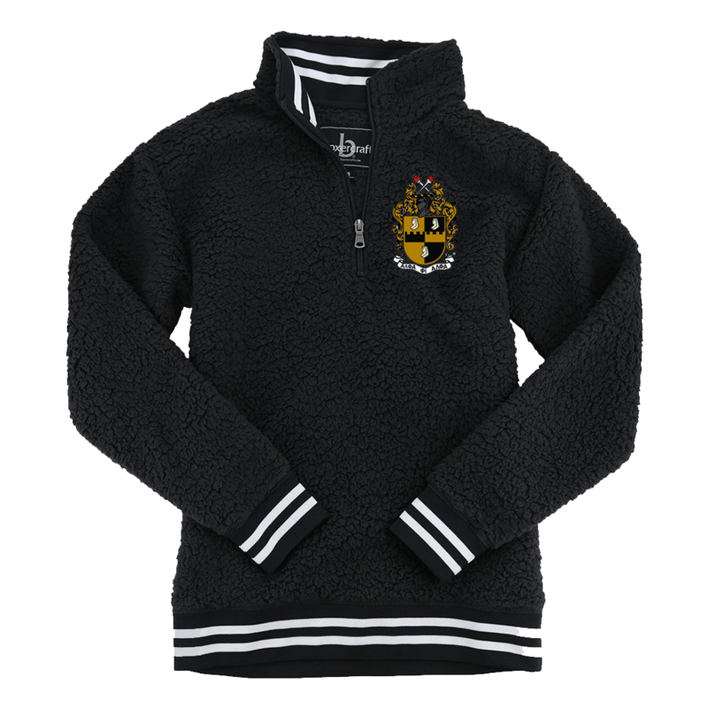 Alpha Phi Alpha Embroidered Sherpa Fleece Quarter-Zip Sweater