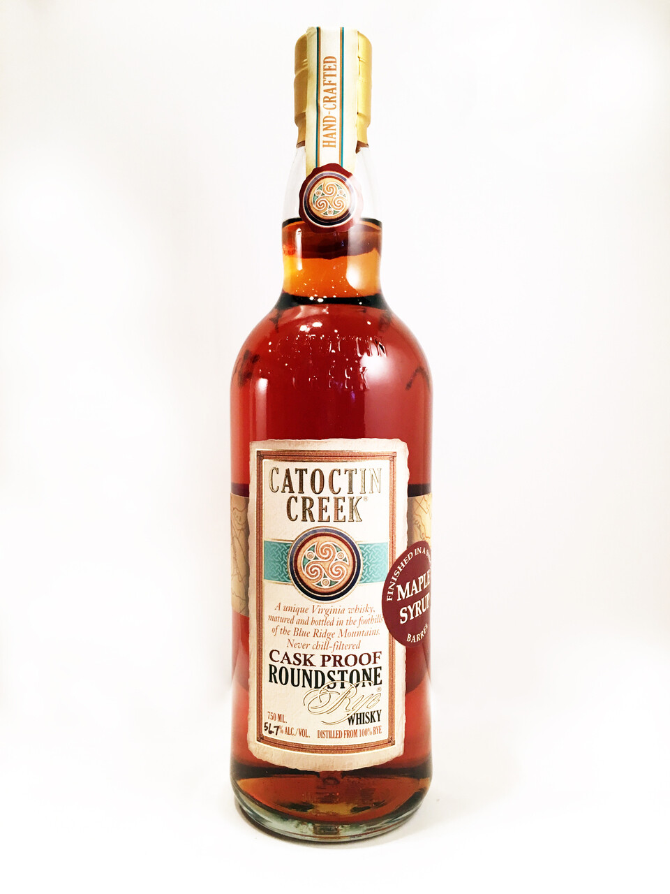 Catoctin Creek Roundstone Rye, Maple Syrup Finish (114.6 proof) Catoctin Creek Roundstone Rye, Maple Syrup Finish (114.6 proof)