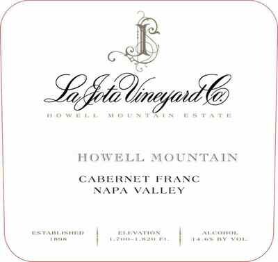 La Jota Howell Mountain Cabernet Franc 2011 *SALE* La Jota Howell Mountain Cabernet Franc 2011 *SALE*
