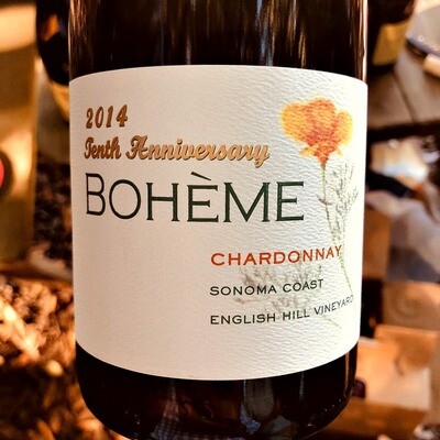 Boheme 10th Anniversary Chardonnay Sonoma Coast English Hill Vineyard 2014 *SALE*