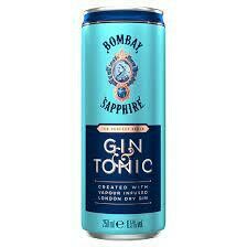 Bombay Sapphire Gin & Tonic Cocktail 4-pack 250ml cans Bombay Sapphire Gin & Tonic Cocktail 4-pack 250ml cans