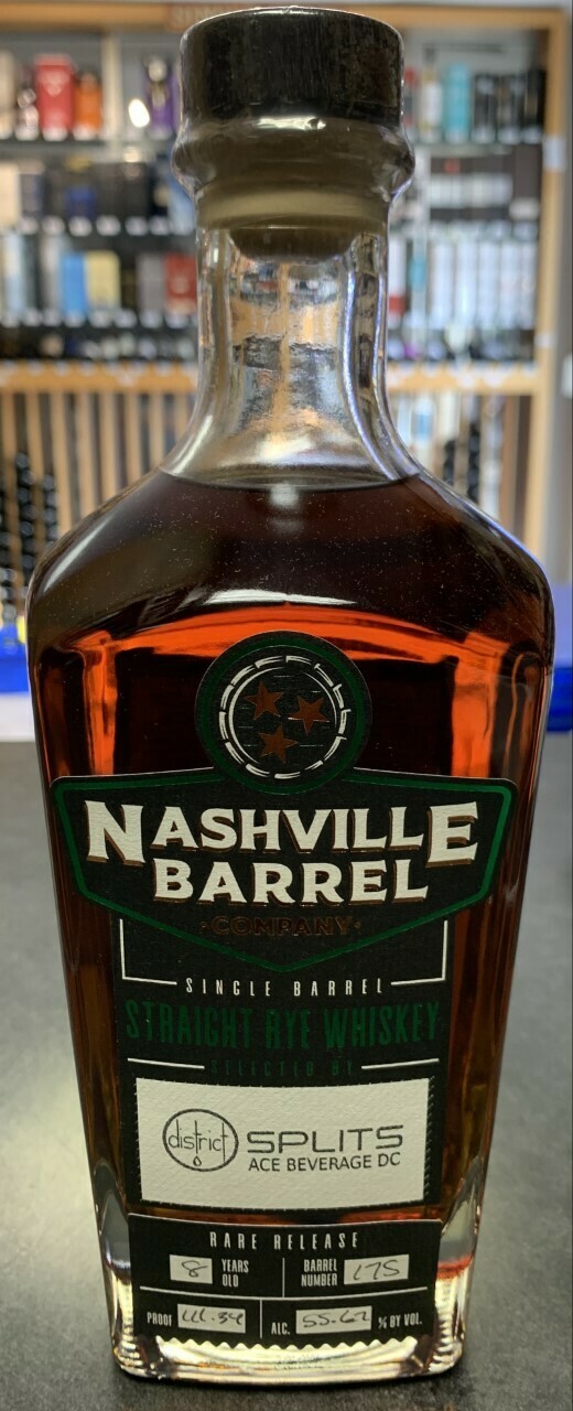 Nashville Barrel Company 8-year Single Barrel Rye (District Splits/Ace Beverage) Nashville Barrel Company 8-year Single Barrel Rye (District Splits/Ace Beverage)