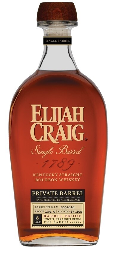 Elijah Craig Single Barrel 9-year Bourbon 120.2 proof "Elijah Twice With Spice" (Selected by Ace Beverage) ***Limit of 3 bottles per person***