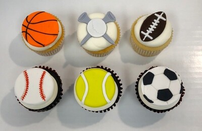 Sports Theme Decorated Cupcakes