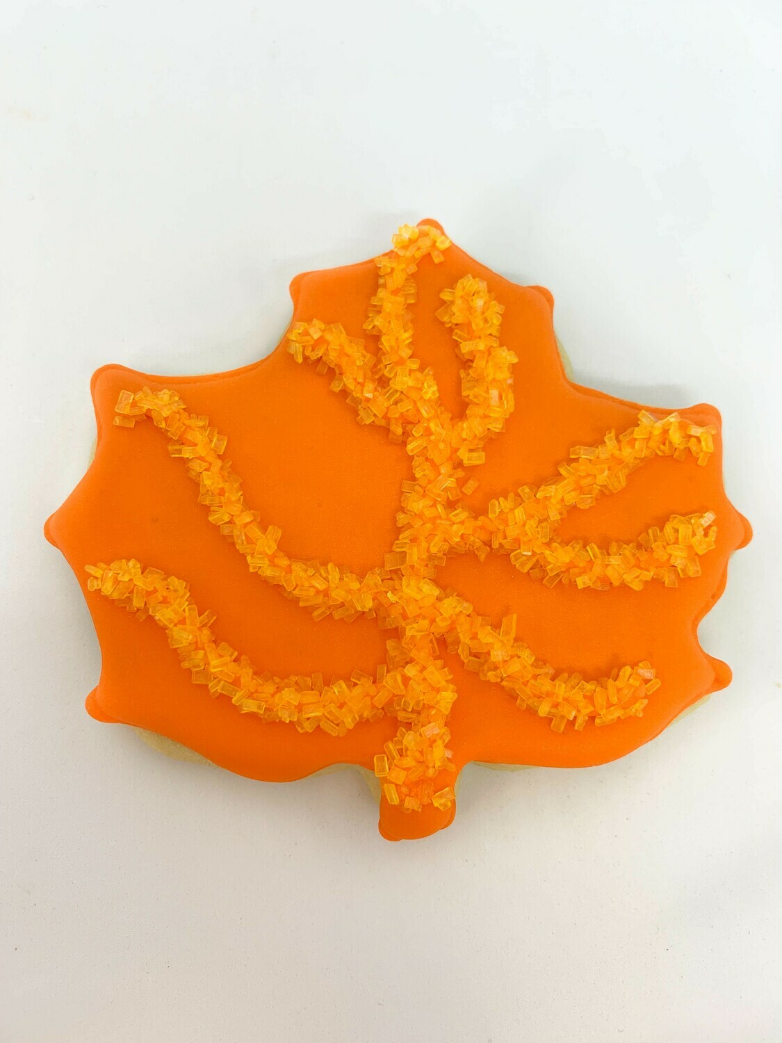 Orange Fall Leaf Royal Iced Sugar Cookie