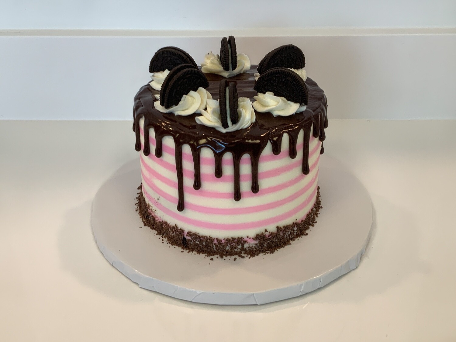 Pink Stripe Drip Cake