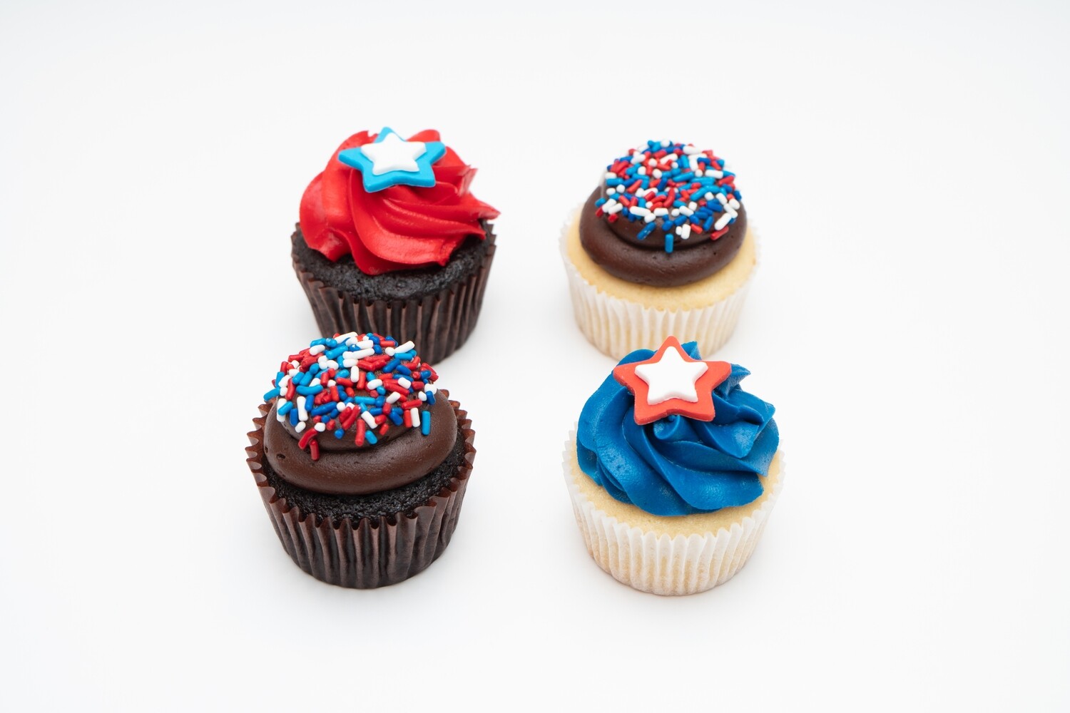 Fourth of July 4 Pack of Cupcakes