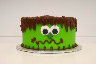 Green Monster Face Cake