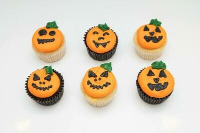 Pumpkin Face Decorated Cupcakes