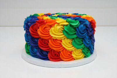 Rainbow Rosette Cake