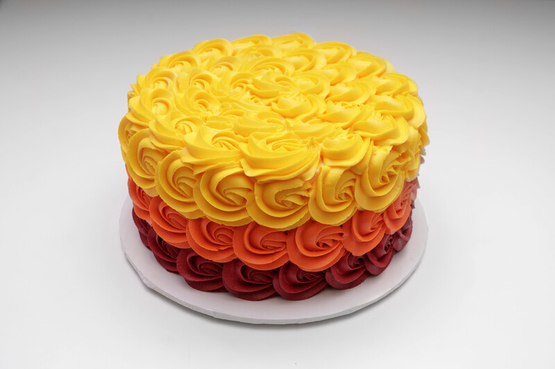 Autumn Ombre Rosettes Cake