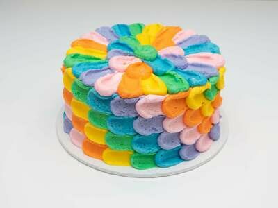 Rainbow Petal Cake