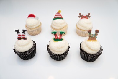 Santa and Santa's Helpers 6 Pack Cupcakes