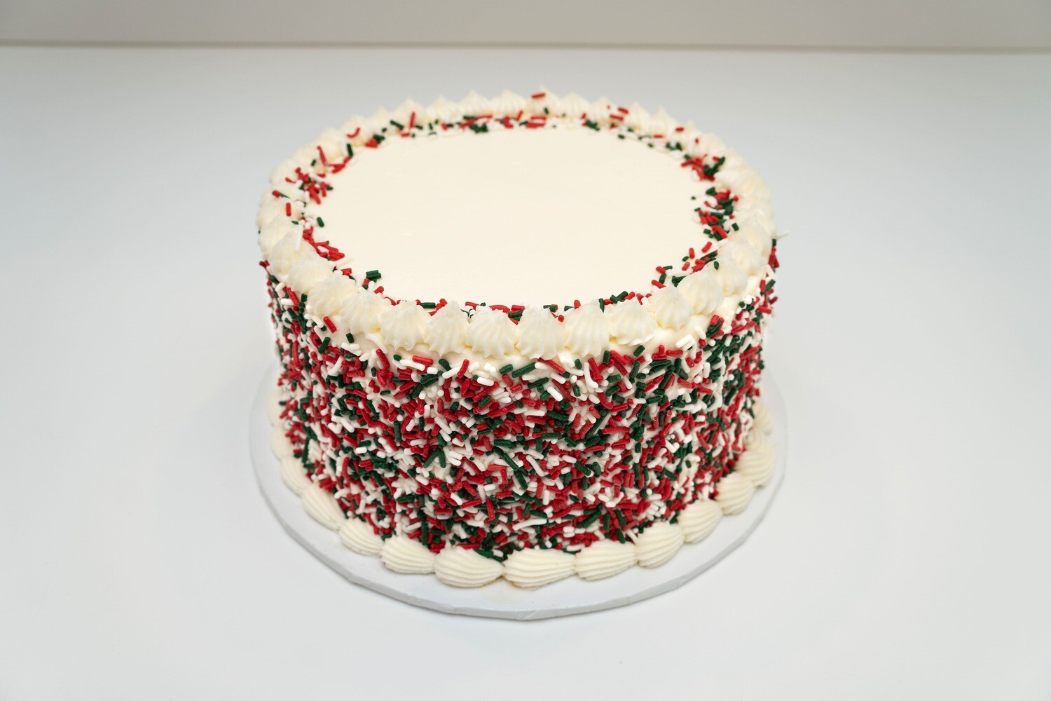 Red White and Green Sprinkles Cake