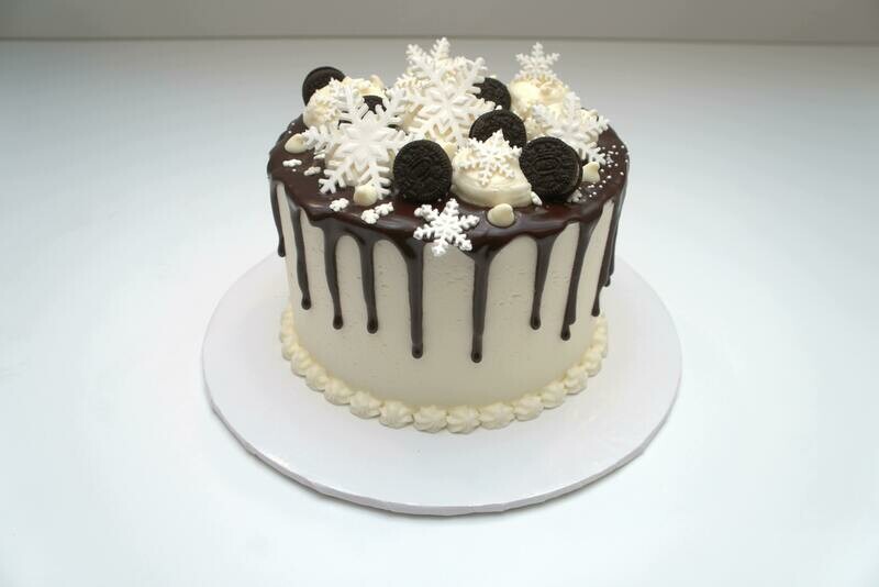 Snowflake Oreo Drip Cake