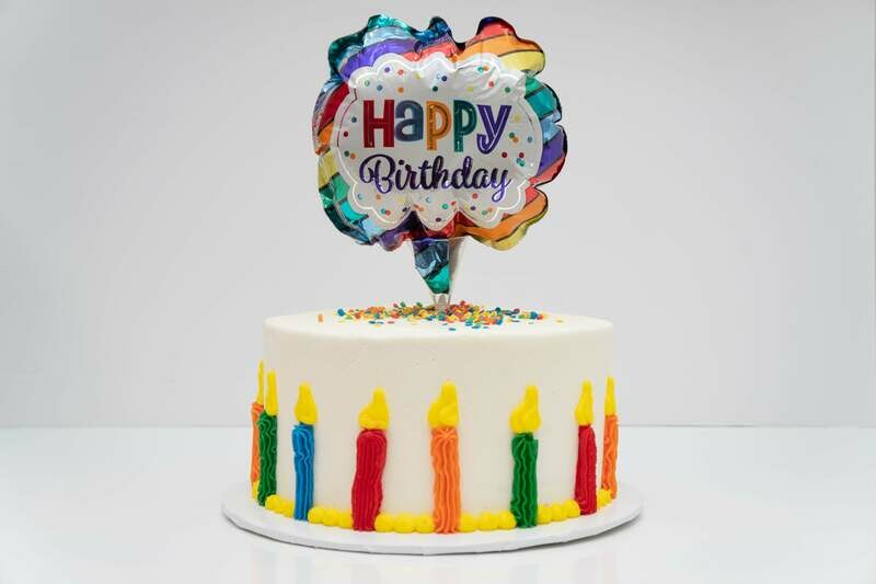 Happy Birthday Balloon & Candle Cake​