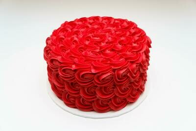 Valentine's Red Rosette Cake