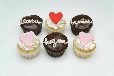 Sweetheart Sayings 6 Pack Cupcakes